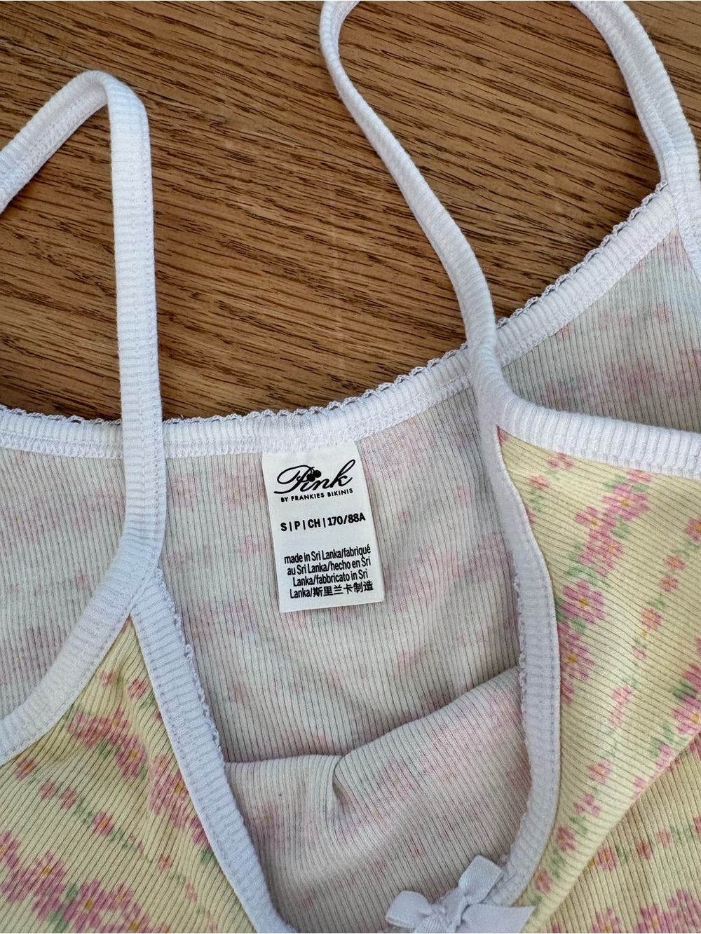 Frankie's Bikinis Yellow & Pink Floral Cami and Foldover Shorts Set - Picture 3 of 3